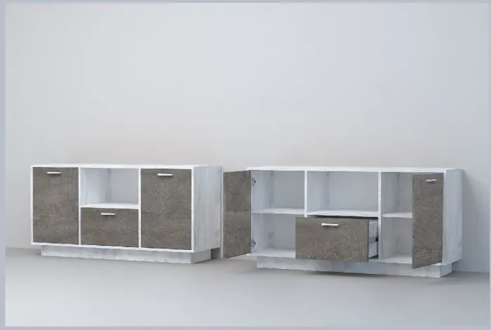 Эго Тумба Т-2 ПД (Глянец Белый/Дуб Крафт Золотой)