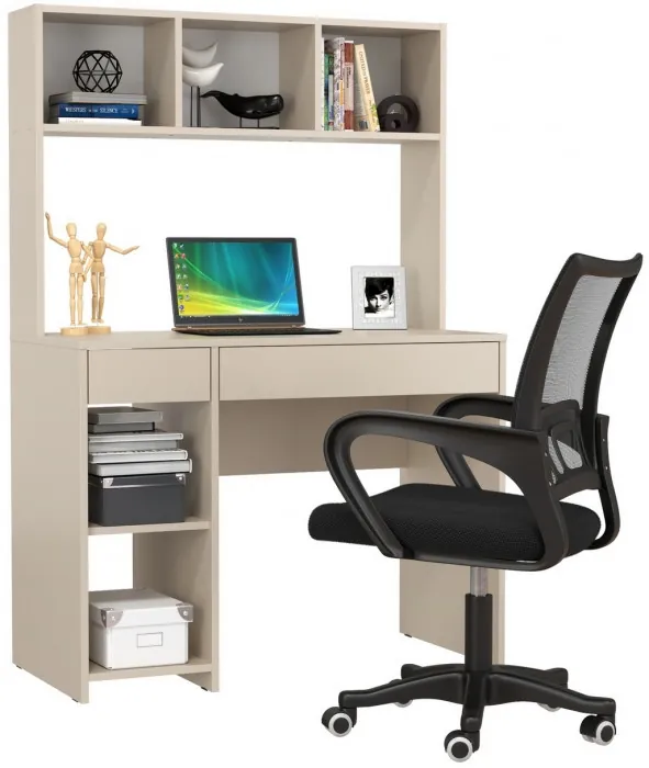 Стол компьютерный Комфорт 12.77F + кресло 103 чёрное, цвет сатин, ШхГхВ 100х49,8х147 см., универсальная сборка