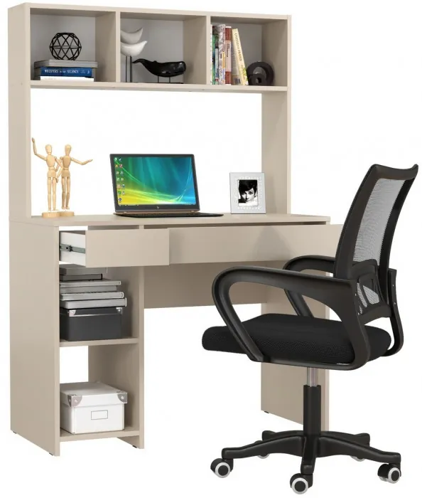 Стол компьютерный Комфорт 12.77F + кресло 103 чёрное, цвет сатин, ШхГхВ 100х49,8х147 см., универсальная сборка