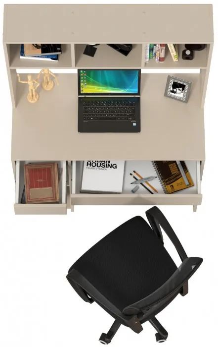 Стол компьютерный Комфорт 12.77F + кресло 103 чёрное, цвет сатин, ШхГхВ 100х49,8х147 см., универсальная сборка