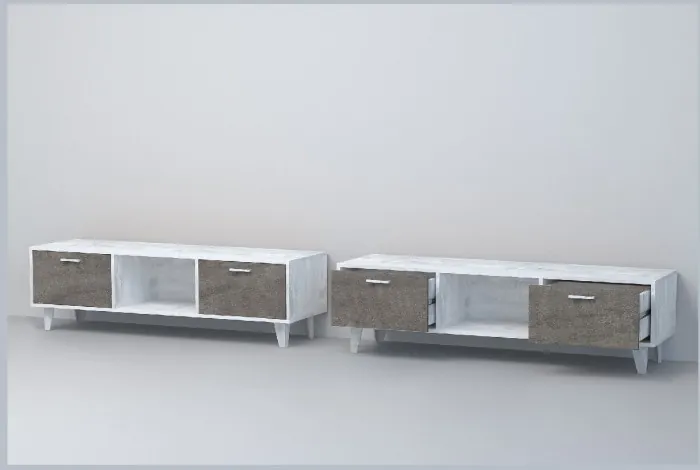 Эго Тумба Т-3 НГ (Глянец Белый/Бетон Светлый)