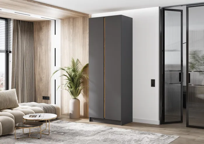 Келвин Шкаф 2-х створчатый (800) (Графит, Графит)