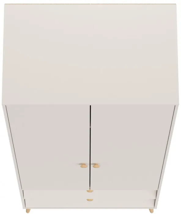 Афина Спальня 4-75901М1к.с. Шкаф 2-х дверный с двумя ящиками, цвет кашемир серый, ШхГхВ 90,3х56,3х220 см., цвет ножек: тик