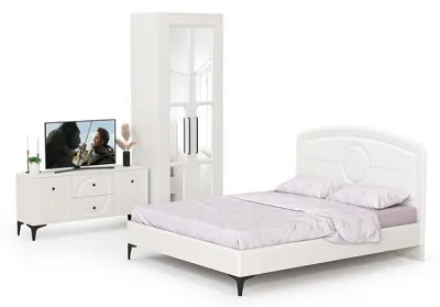 Валенсия Спальня № 41, цвет ЛДСП белый шагрень/МДФ белый шагрень, ортопед есть, сп. м. 1600х2000 мм., б/м