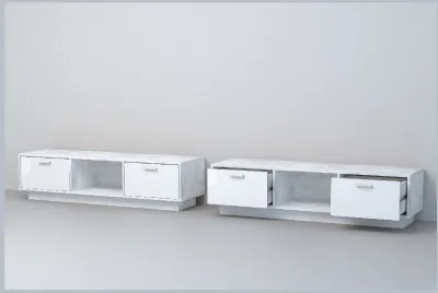 Эго Тумба Т-3 ПД (Глянец Белый/Бетон Светлый)