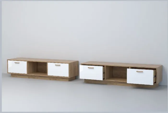 Эго Тумба Т-3 ПД (Глянец Белый/Бетон Светлый)