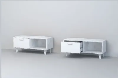 Эго Тумба Т-4 НГ (Глянец Белый/Бетон Светлый)