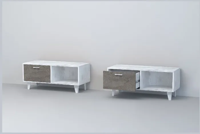 Эго Тумба Т-4 НГ (Глянец Белый/Бетон Светлый)