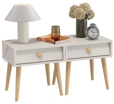 Афина Спальня Тумба прикроватная х 2, цвет кашемир серый, ШхГхВ 2х45х37х45 см.