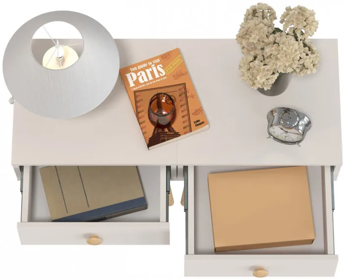 Афина Спальня Тумба прикроватная х 2, цвет кашемир серый, ШхГхВ 2х45х37х45 см.