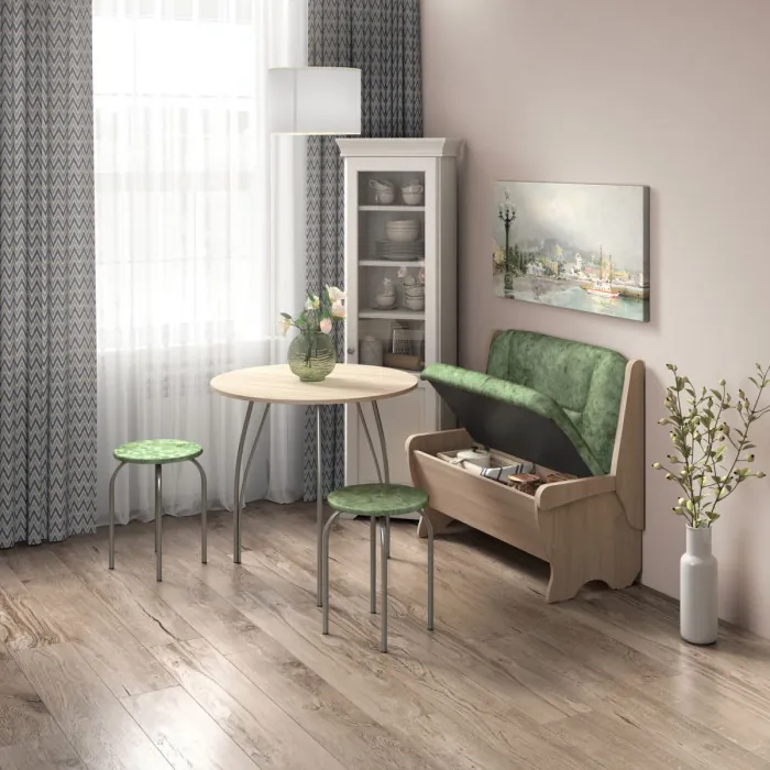 Кухонный набор Лотос скамья 950 - стол - табурет / дуб сонома/мохито