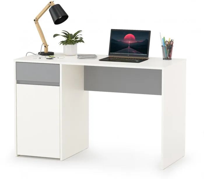 Торонто Компоновка № 04, цвет белый шагрень/стальной серый, ШхГхВ 240х53,1х195,7 см., универсальная сборка