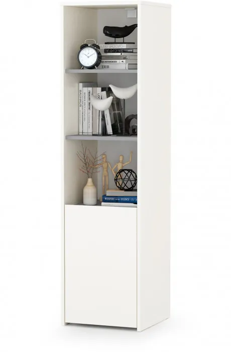 Торонто Компоновка № 04, цвет белый шагрень/стальной серый, ШхГхВ 240х53,1х195,7 см., универсальная сборка