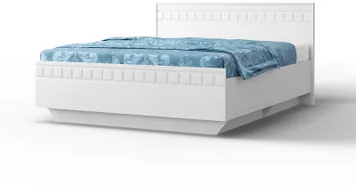 Кровать 160х200 с щитовым основанием "Римини" - Белый текстурный/Дуб полярный