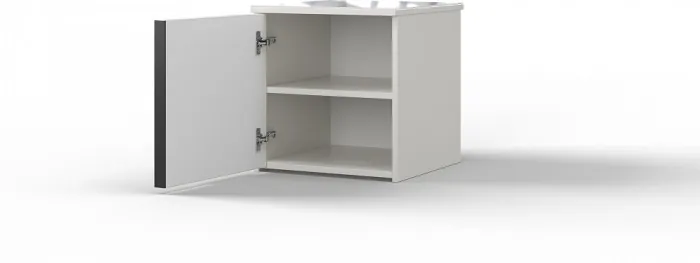 Прикроватная тумбочка "Агата" - Белый текстурный/Дуб полярный