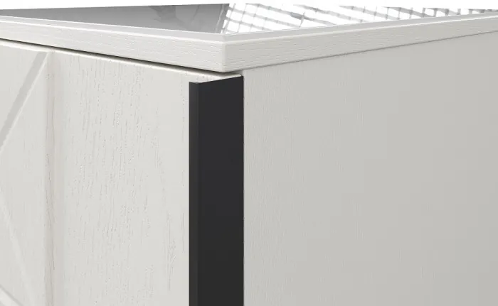 Прикроватная тумбочка "Агата" - Белый текстурный/Дуб полярный