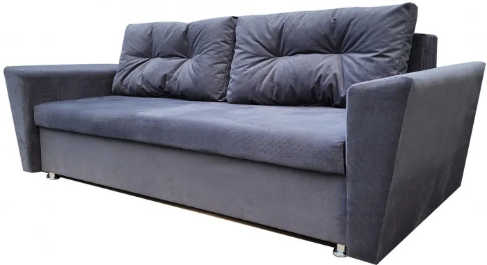 Диван-еврокнижка Амстердам L, 145х190, велюр серый
