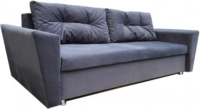 Диван-еврокнижка Амстердам L, 145х190, велюр серый