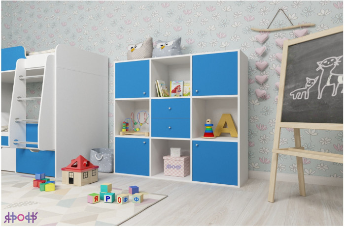 Стеллаж Джери (Белое дерево/Белое дерево)