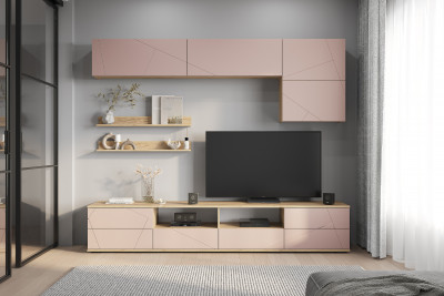 Гостиная &quot;Камелия&quot; ГС-01 Крафт/шарли пинк (MF13)