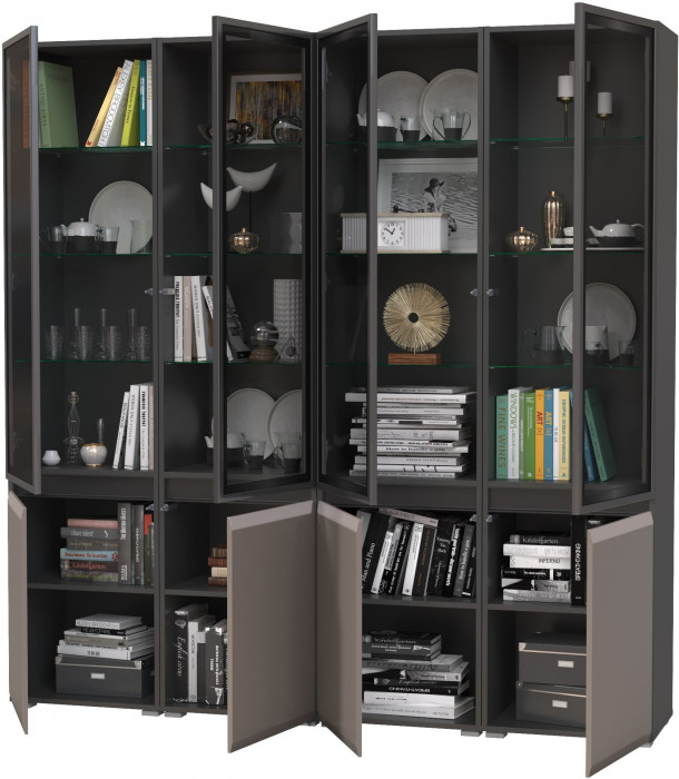 Сидней Комплектация № 018, корпус: антрацит/фасады: МДФ веллюто капучино