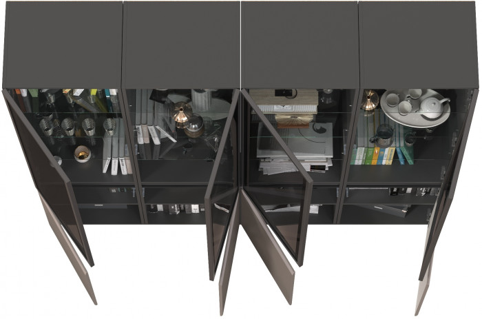 Сидней Комплектация № 018, корпус: антрацит/фасады: МДФ веллюто капучино