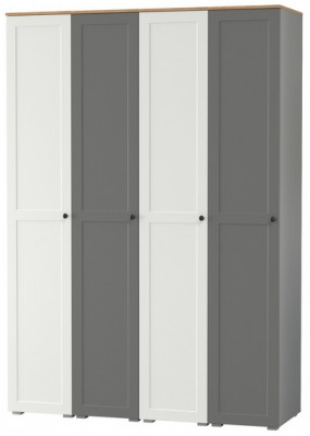 Остин 13.225 Шкаф-пенал 4 шт., цвет белый шагрень/серый графит/дуб крафт золотой, ШхГхВ 160х54,3х229,6 см., универсальная сборка