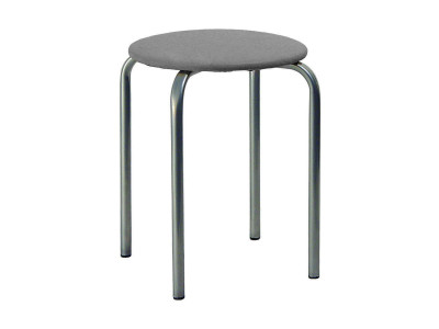 Табурет Комфорт серебро/к/з серый