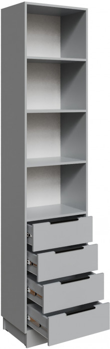 Шкаф Мадрид торцевой (0,35) с 4 ящ, Камень серый