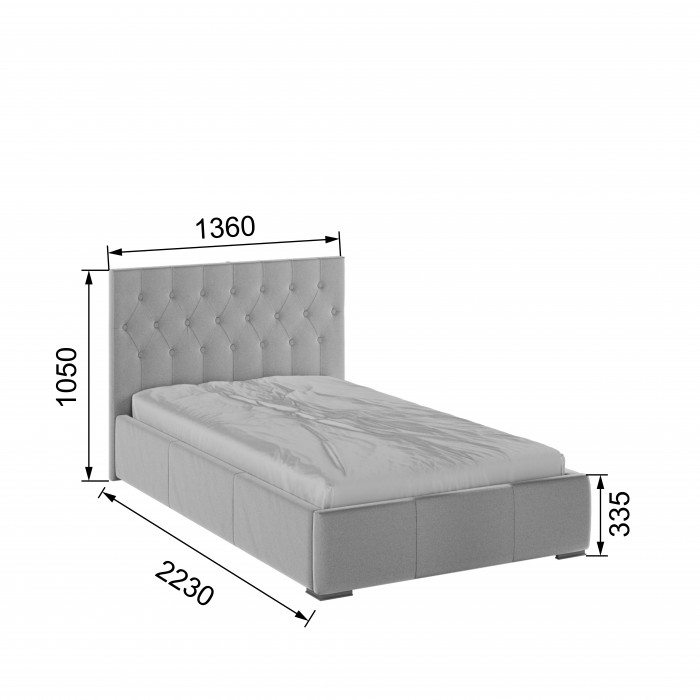 Октавия Кровать интерьерная 120 светло-серый ромб, ортопед