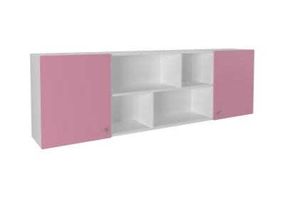 Полка надкроватная Белый/Розовый