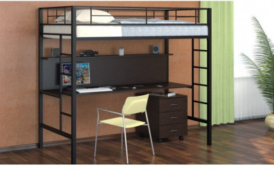 Кровать-чердак Севилья 1, черная