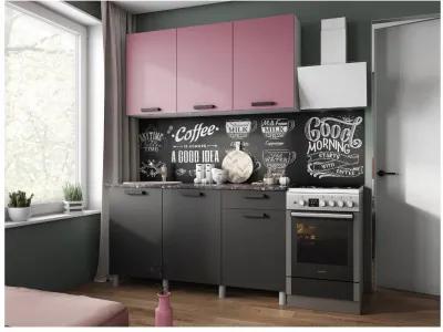 Кухонный гарнитур Осло 1,5м Сакура/Карбон вулкан