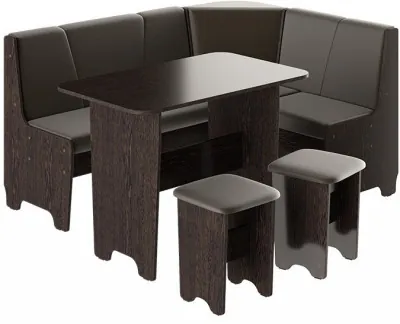 Техас Кухонный уголок Исп.1 (Венге/Экокожа коричневая)