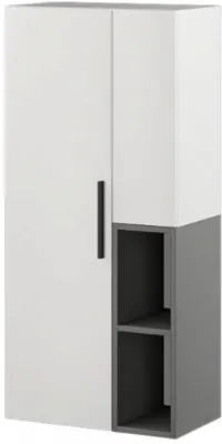 Альберо Шкаф-пенал настенный белый/графит серый