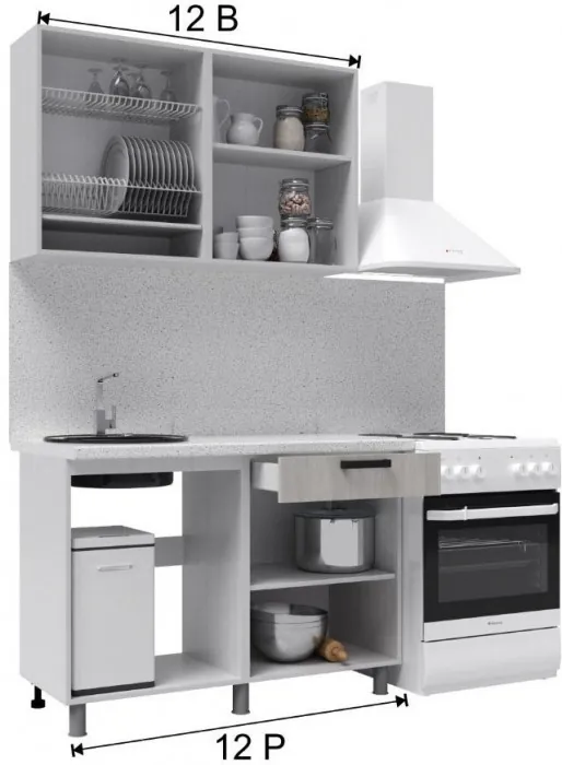 Кухонный гарнитур Версаль 1,2м Арктик/Арктик