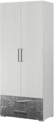 Шкаф 2-х створчатый "Теана" - Анкор светлый/МДФ мрамор дарк