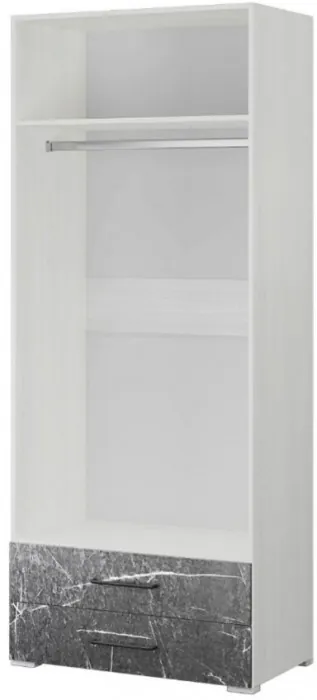 Шкаф 2-х створчатый "Теана" - Анкор светлый/МДФ мрамор дарк