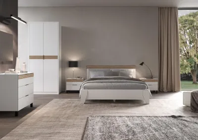 Модульная спальня Нао, набор №1, Белый/Профиль МДФ Дуб вотан