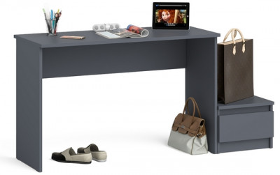 Мори Стол письменный МСП1200.1 + Тумба ТМП400.1, цвет графит, ШхГхВ 160,8х50х76,6 см., универсальная сборка