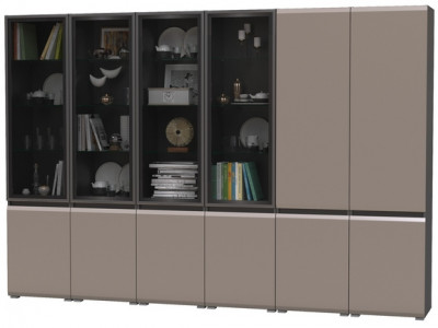 Сидней Комплектация № 019, корпус: антрацит/фасады: МДФ веллюто капучино