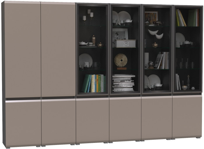 Сидней Комплектация № 019, корпус: антрацит/фасады: МДФ веллюто капучино