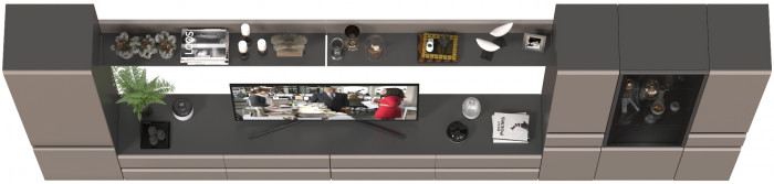 Сидней Комплектация № 113, корпус: антрацит/фасады: МДФ веллюто капучино