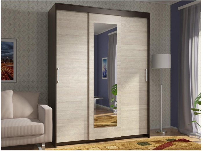 Шкаф-купе Эва ШК-017 1600 мм (Венге / Сонома)