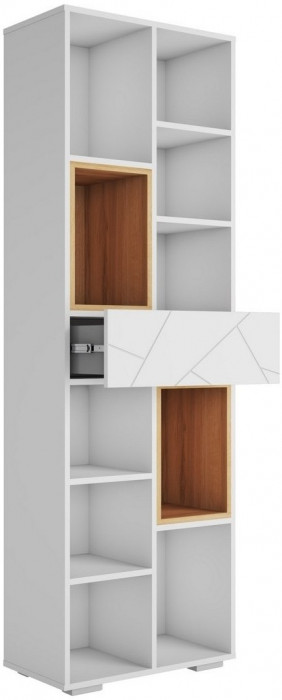 Модульная гостиная Гранж, композиция 3 (Белый (Шагрень)/Крафт золотой / Белый софт)