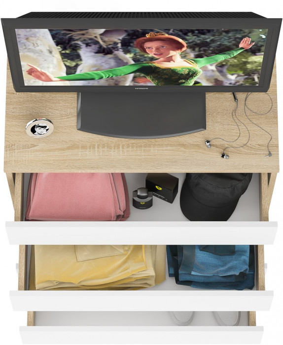 Мори Комод МК800.4, дуб сонома/белый