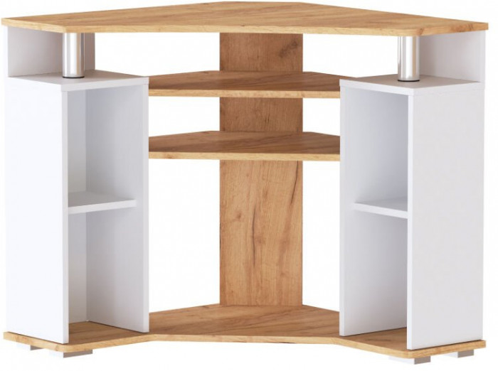 Угловая Тумба ТВ 044(2у), крафт золотой/белый