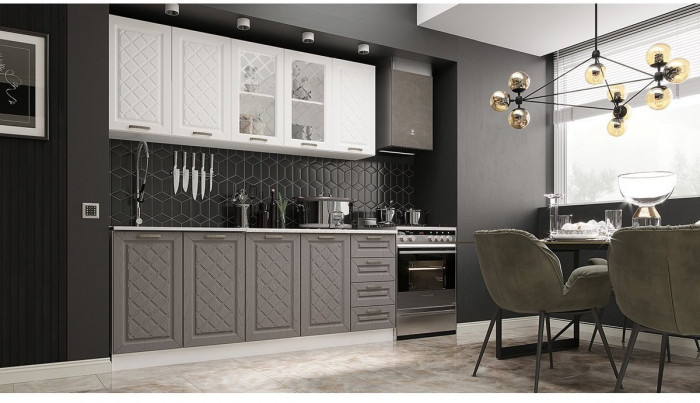 Кухня МДФ Агава 2000, лиственница темная