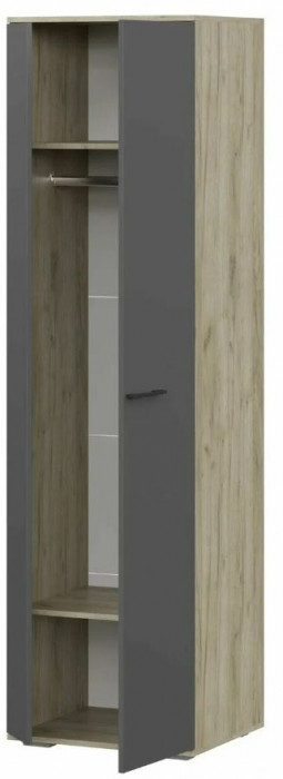 мс для прихожей Бостон ШК-600 дуб крафт серый/серый графит