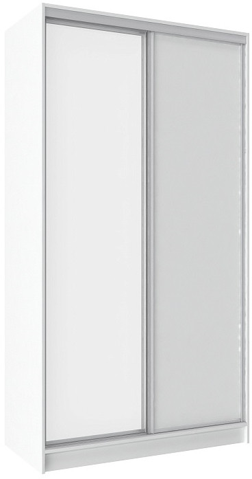 Шкаф-купе двухдверный с зеркалом 1200 Домашний Белый
